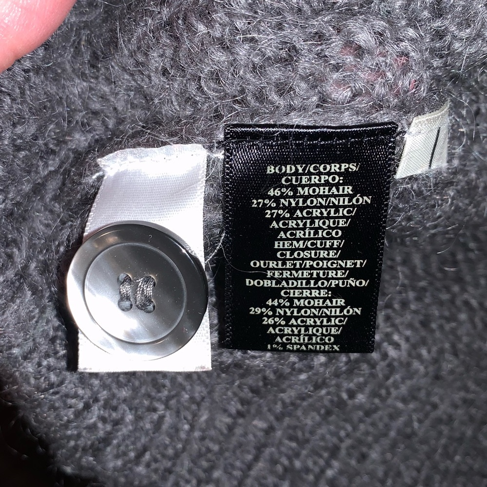 Ann Taylor Gray Mohair V Neck Long Cardigan Sweater - Picture 11 of 12